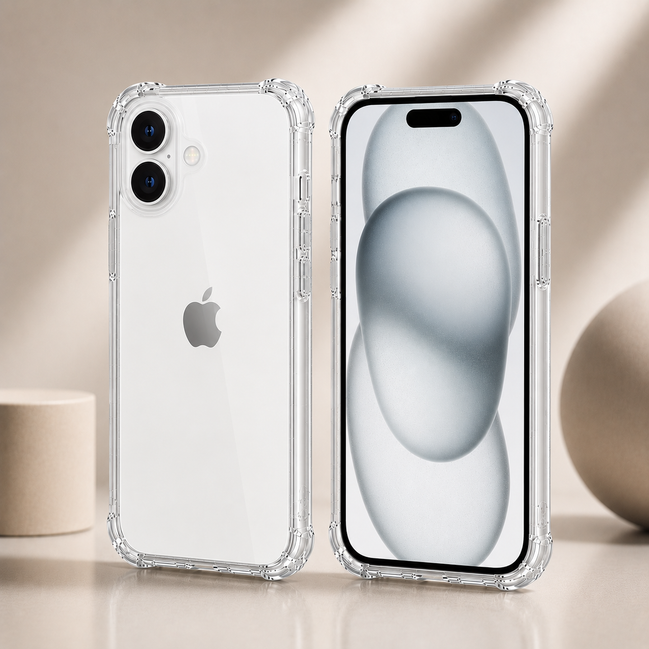 iPhone 16 Series Air Cushion Shockproof Case – Transparent Protective Cover for iPhone 16/ 16 Plus / 16 Pro / 16 Pro Max / 16e