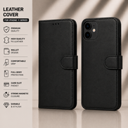 Premium Leather Wallet Case for iPhone X to iPhone 17 Pro Max | Card Holder Flip Cover