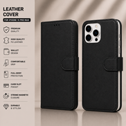 Premium Leather Wallet Case for iPhone X to iPhone 17 Pro Max | Card Holder Flip Cover