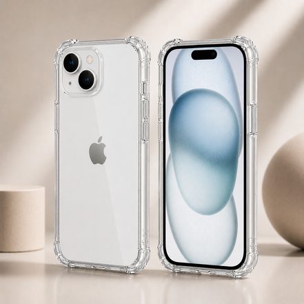 iPhone 15 Series Air Cushion Shockproof Case – Transparent Protective Cover for iPhone 15/ 15 Plus / 15 Pro / 15 Pro Max