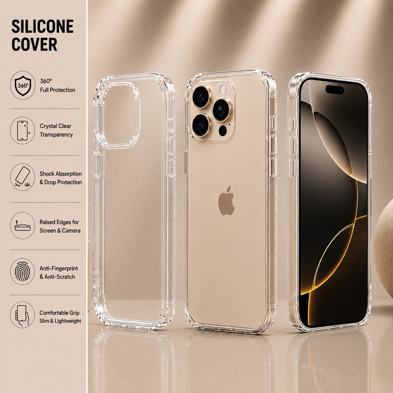 Premium Silicone Case for iPhone X to iPhone 17 Pro Max | Soft Protective Cover